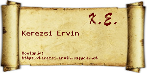 Kerezsi Ervin névjegykártya