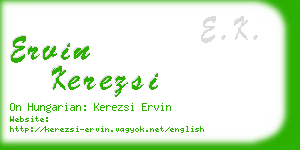 ervin kerezsi business card